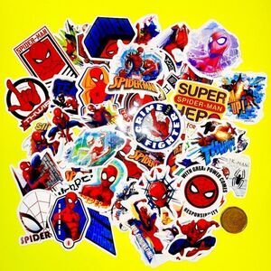 Brand New 50pcs Marvel Spiderman Waterproof Stickers